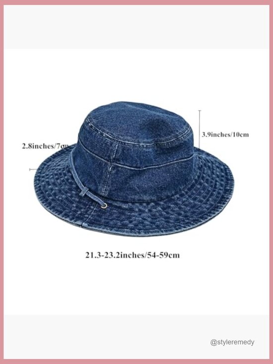 Wide Brim Bucket Sun Hat UPF 50+ Packable Cotton Denim Fishing Cap main image 4